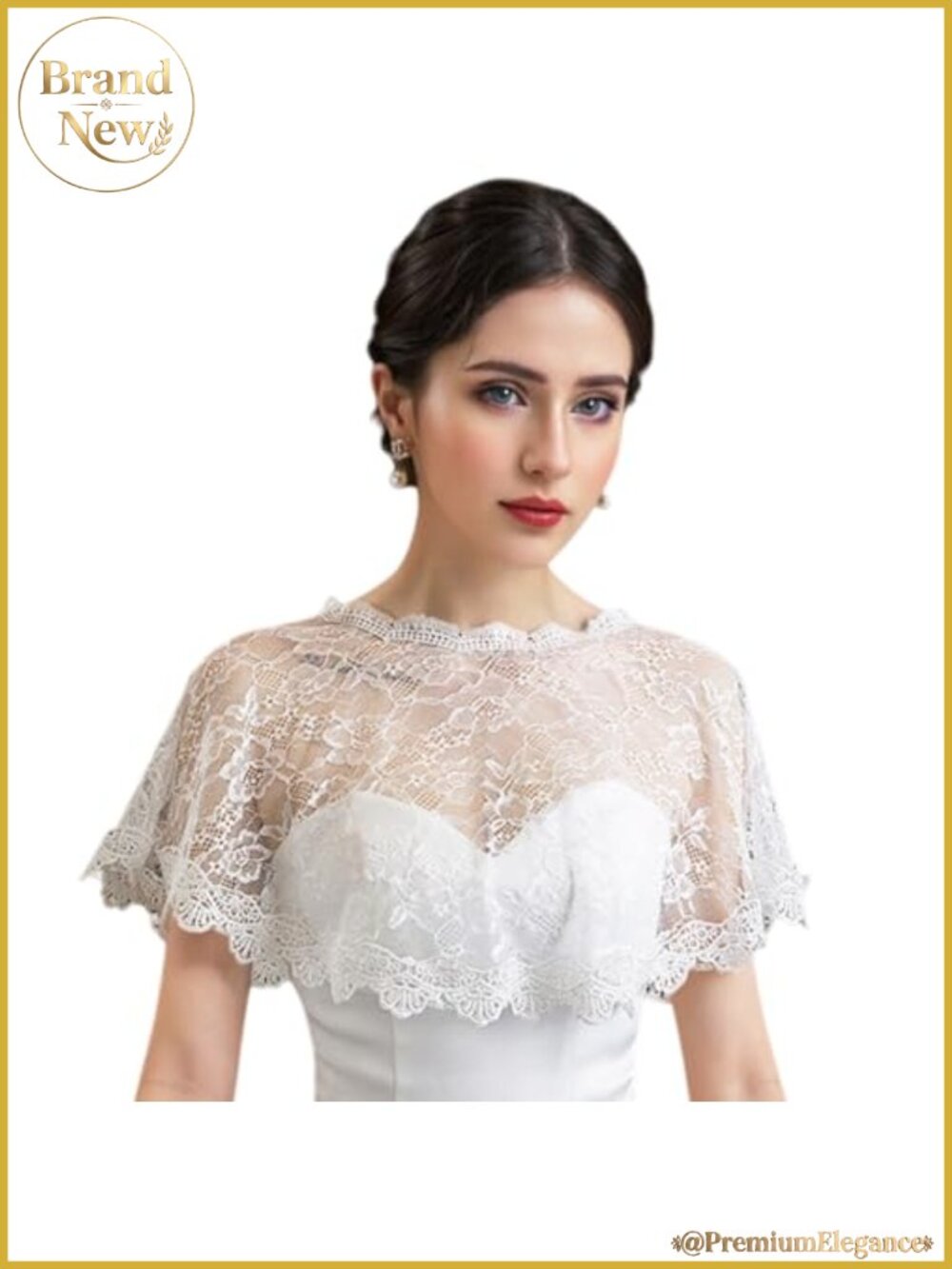 Lace Wedding Shawl Wrap Floral Embroidered Shrug Cape Bridal Bolero